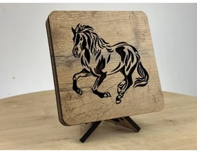 Li-Go 4070/DUB2 - LED Stolná dekorácia LED/12W/230V 19x19 cm dub/kôň