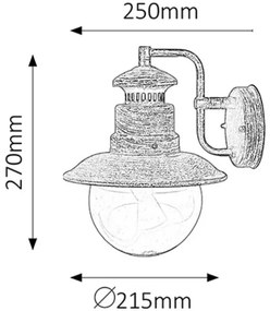 Rabalux 8163 - Vonkajšie nástenné svietidlo ODESSA 1xE27/60W /230V IP44