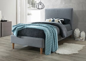 Sivá jednolôžková posteľ ACOMA 90 x 200 cm