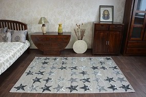 Kusový koberec LISBOA 27219/956 hviezda čierny