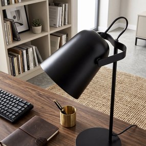 Toolight Toolight, JNH047-1T, kovová stolná lampa s pohyblivým reflektorom, v. 37 cm, 1× E27, čierna, OSW-56239