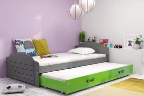 Interbeds Jednolôžková posteľ Lili3 Grafit pre teenagerov 200x90 s matracom, rozkladacia - zelená