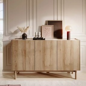 Komoda Boho La 144x83 cm dub riviéra/bílý mramor