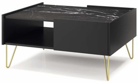 Konferenčný stolík Harvest L97 (grafit čierny + mramor black royal + zlatá). Vlastná spoľahlivá doprava až k Vám domov. 1048357
