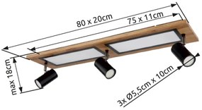 Globo 67306D1 - LED bodové svietidlo ULLA LED/24W/230V + 3xGU10/5W