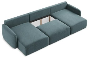 Tyrkysovomodrá rozkladacia/s úložným priestorom rohová pohovka Kalena – Makamii