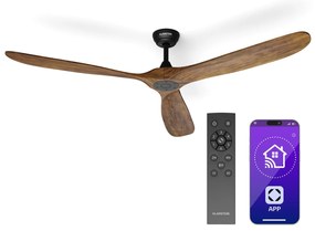 Bahama Breeze Smart Stropný ventilátor , lopatky rotora z masívneho dreva, diaľkové ovládanie + ovládanie pomocou aplikácie