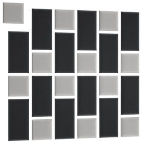 Čalúnený panel na stenu Quito 30x60 cm - čierna