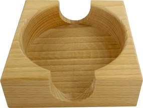 AMADEA Drevený stojanček hranatý na podtácky okrúhle, masívne drevo, 12,5x12,5x4,5 cm