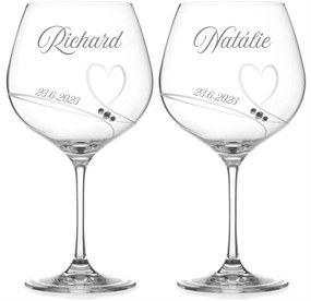 Svadobné poháre na Gin Tonic Diamante Romance, 2 ks