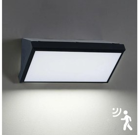 Brilagi - LED Vonkajšie nástenné svietidlo so senzorom TRIANGLE LED/20W/230V čierna