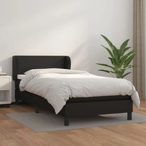 Boxspring posteľ s matracom čierna 90x200 cm umelá koža 3127169