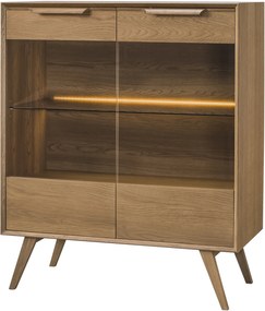 Vitrína Leo 16 II 105 cm s LED osvetlením dub rustikálny karamelový