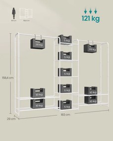 Otvorená šatníková skriňa LGR463W01