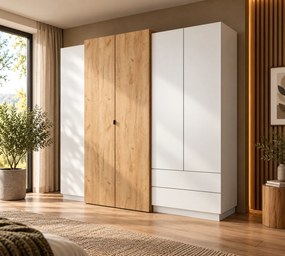 ŠATNÍKOVÁ SKRIŇA NORDVIK DUB CRAFT + BIELA 230 cm