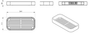 GEDY 3218 Smart polica do sprchy, 24,1 x 3 x 11,1 cm, strieborná