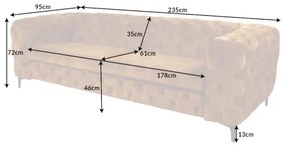 Sedacia súprava 41298 235cm Modern Barock Zamat Žltá  - Komfort-nábytok
