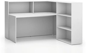 PLAN Rohová kancelárska zostava SEGMENT, pravá, biela