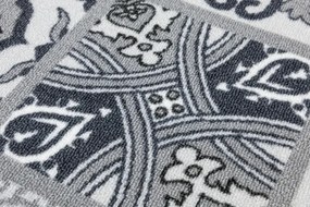 Protišmykový koberec PATCHWORK 19 New sivý
