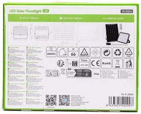 Aigostar - LED RGBW Stmievateľný solárny reflektor LED/200W/3,4V IP66 + DO