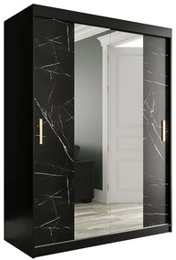 Skriňa Marmur T1 150 čierna/mramor čierna