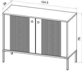 Komoda LUE béžová/čierna