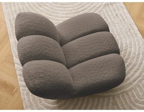 Taupe kreslo z textílie buklé Janissaire – Bobochic Paris