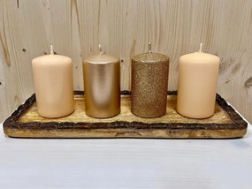 Artman Candles Šampaň valcové adventné sviečky 4ks