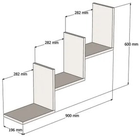 Nástenná polica MIST 60x90 cm hnedá
