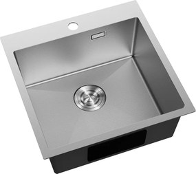 Mexen Solix, 1-komorový nerezový drez 500 x 500 mm, brúsena oceľ, vzor voština, 6407501000-01HC