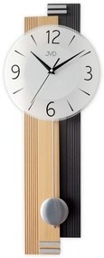 Drevené sklenené tiché kyvadlové hodiny JVD NS22013/68, 65cm