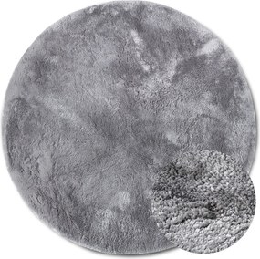 Kusový koberec Cosy 106110 Silver kruh z kolekcie Elle, 200x200 (priemer) kruh, šedá, obývacia izba, ELLE Decoration