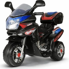 LEAN CARS Elektrická motorka pre deti HC8051 čierna, LED svetlá a zvuky