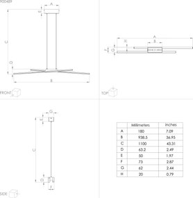 Eglo 900489 - LED Stmievateľný luster na lanku PANAGRIA 2xLED/13W/230V