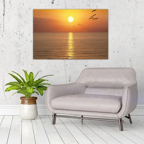 Obraz - Západ slnka nad oceánom (90x60 cm)