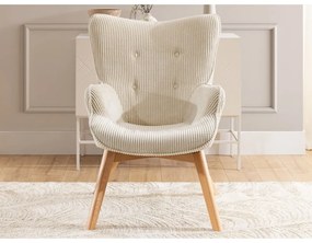 Béžové menčestrové kreslo Niko – Ropez