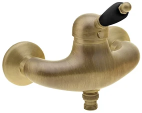 Sapho Sapho, KIRKÉ BLACK nástenná sprchová batéria, čierna páčka, bronz, KI11NB