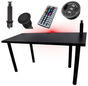 Písací Stôl Low Čierna 120x60x3,6 Model 3