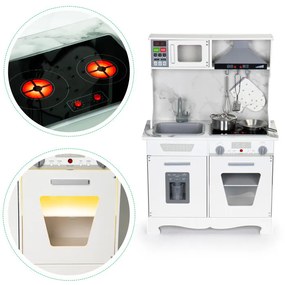 Drevená detská kuchynka ECOTOYS so LED a zvukom