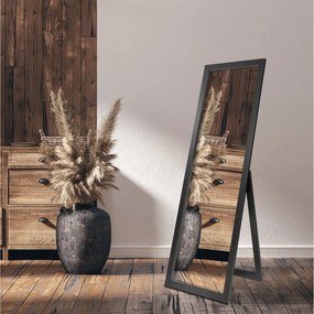 Stojacie zrkadlo v čiernom ráme Styler Sicilia, 46 x 146 cm