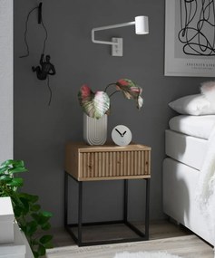 Nočný stolík s 1 zásuvkou Marle, dub artisan