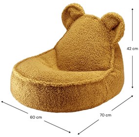 Hnedý detský sedací vak z textílie buklé Bear – Wigiwama