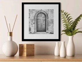 Rámovaný obraz Oblúkovité  dvere 30x30 cm, čiernobiele%