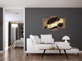 Obraz - Abstrakcia golden brown N⁰3 (90x60 cm)