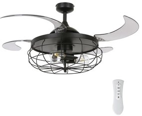 FANAWAY 212920 - LED Stropný ventilátor INDUSTRI 3xE27/4W/230V čierna + DO