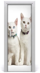 Samolepiace fototapety na dvere Dve biele mačky 75x205 cm
