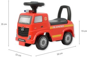 Odrážadlo Mercedes-Benz Actros hasičské auto červené