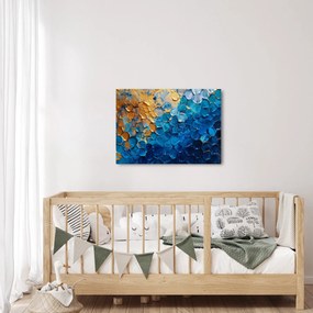Obraz - Modrozlatá maľba (70x50 cm)