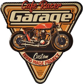 Kovová nástenná ceduľa Cafe Racer Garage - 40*1*40 cm