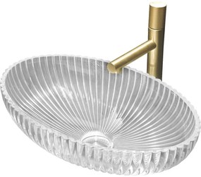 Mexen Zira, sklenené umývadlo na dosku 53 × 35 cm, číra, 24175300